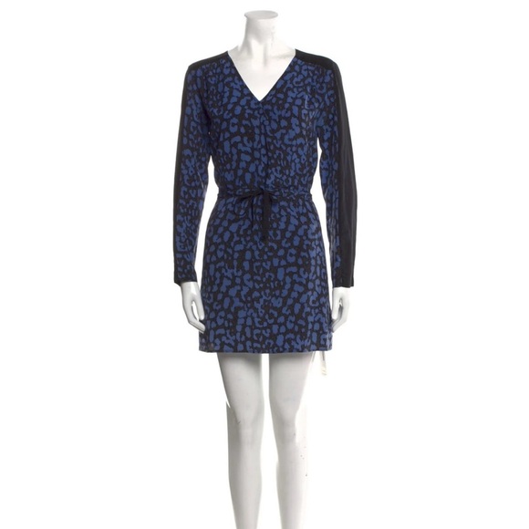 EUC Sea New York x Barneys- Blue and Black Patterned Silk Dress. Size 4 - Picture 1 of 9